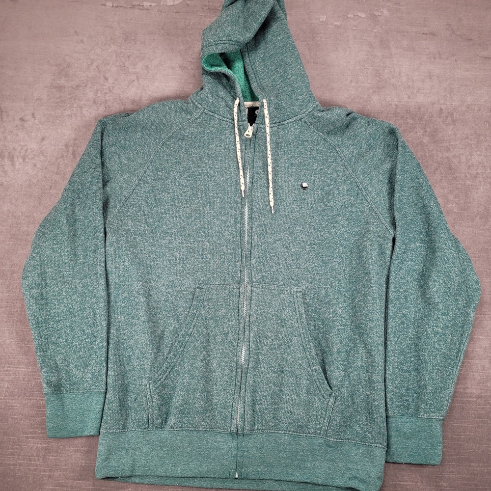 Billabong Vintage Y2K Hoodie Full‎ Zip Up Sweatshirt Pockets Green Mens Sz Large